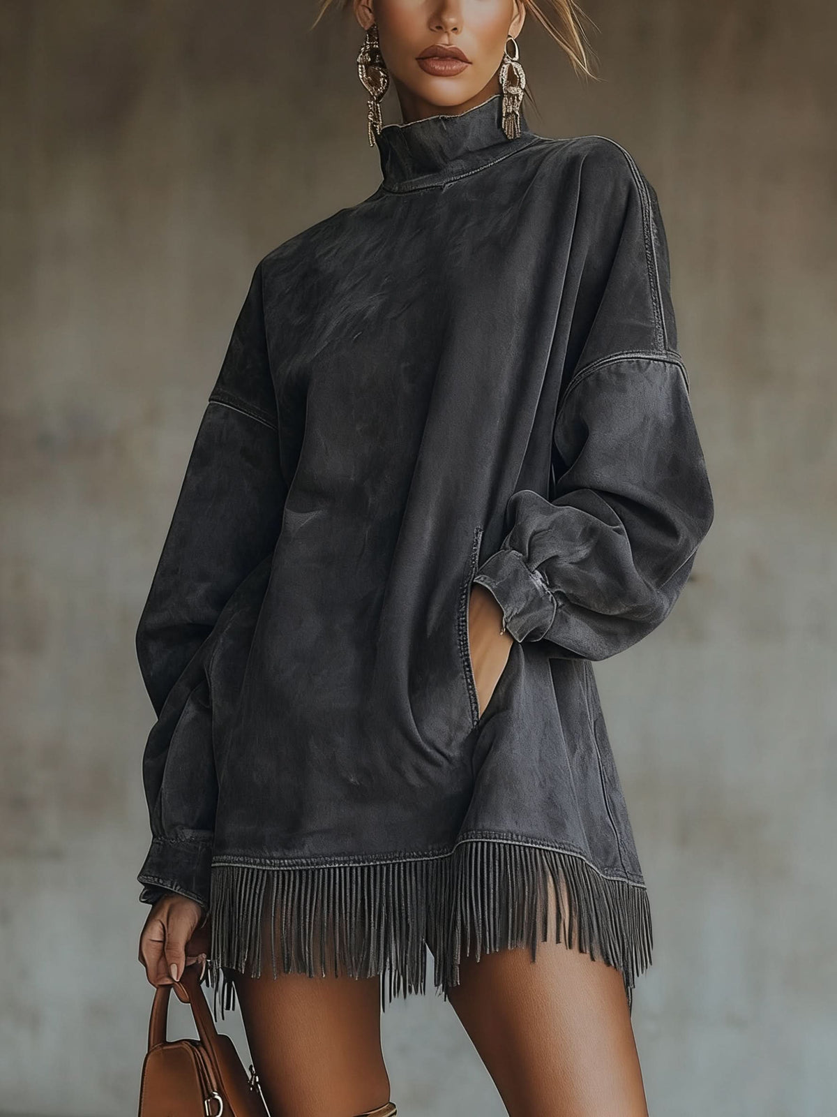 ROBE COL ROULÉ LUCIA