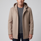 Manteau à capuche 100% laine
