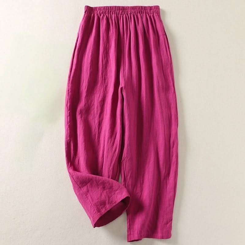 PANTALON EN COTON ET LIN SOPHIA FLOW