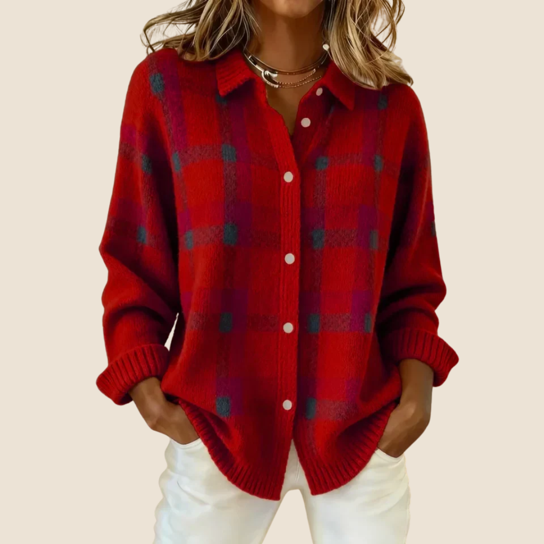 PULL VIVIENNE MOTIF RÉTRO À CARREAUX