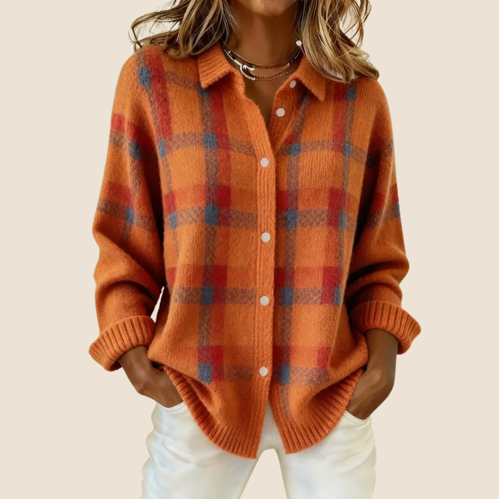 PULL VIVIENNE MOTIF RÉTRO À CARREAUX