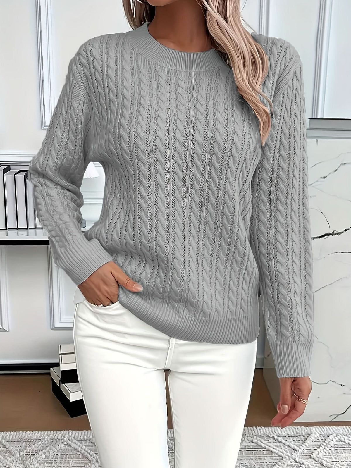 PULL EN MAILLE TORSADÉE MARIELLE