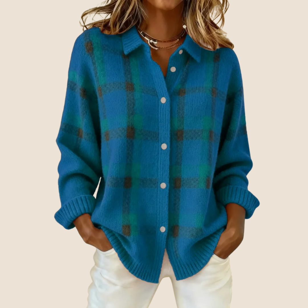 PULL VIVIENNE MOTIF RÉTRO À CARREAUX