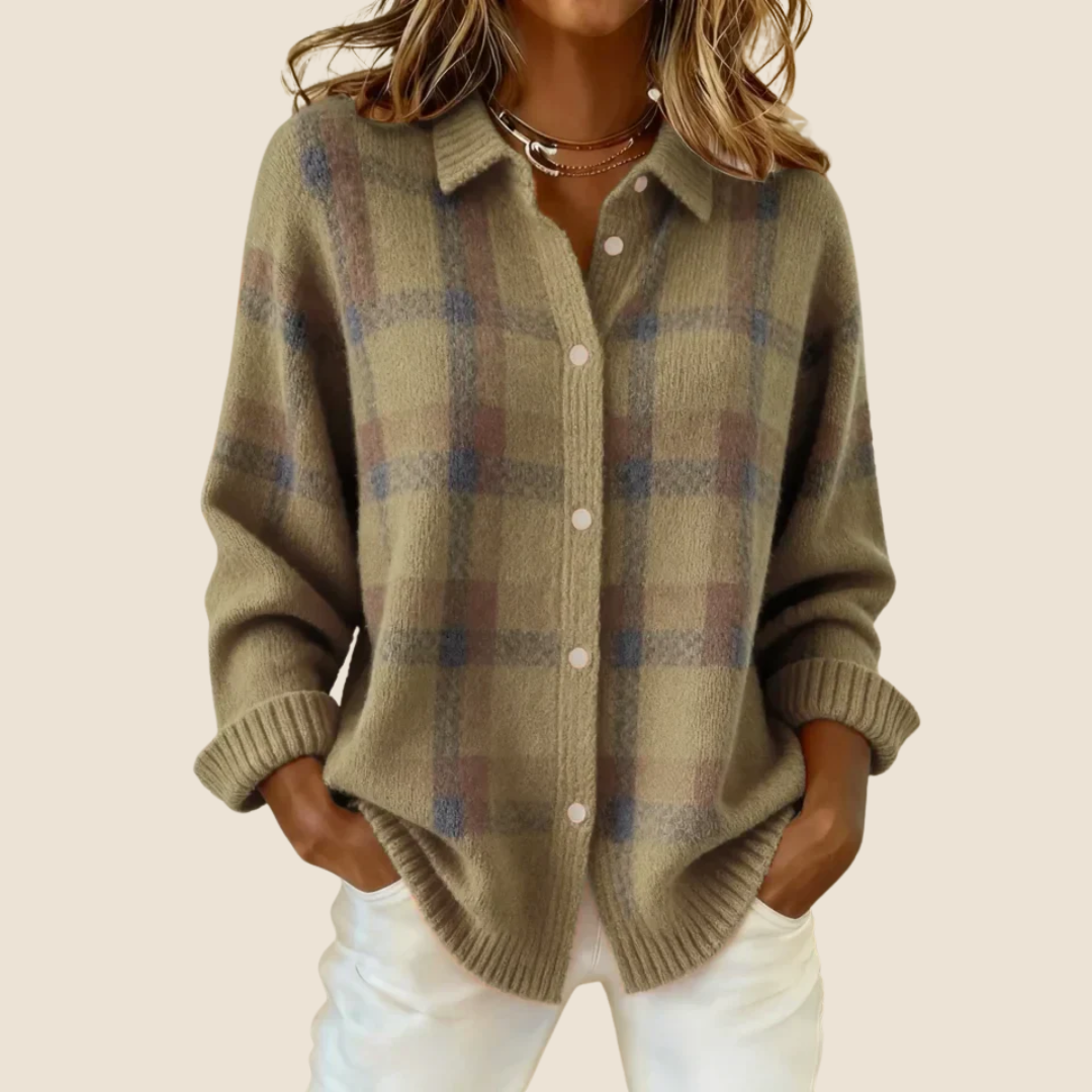 PULL VIVIENNE MOTIF RÉTRO À CARREAUX