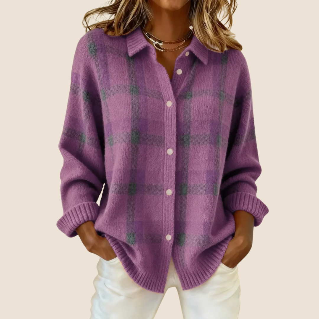 PULL VIVIENNE MOTIF RÉTRO À CARREAUX