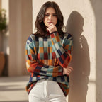 PULL EN LAINE MÉRINOS À CARREAUX EMMA