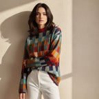 PULL EN LAINE MÉRINOS À CARREAUX EMMA