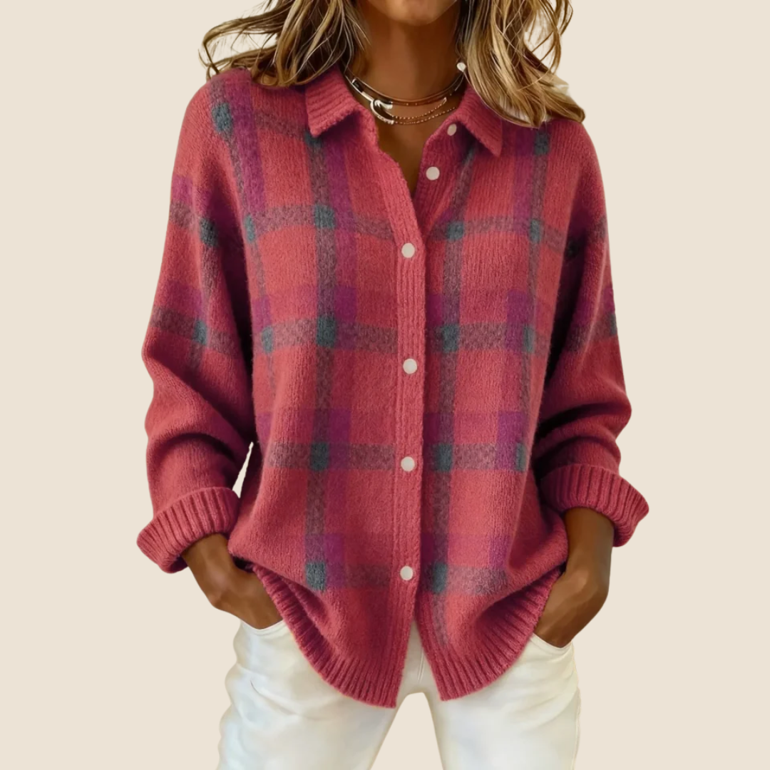 PULL VIVIENNE MOTIF RÉTRO À CARREAUX