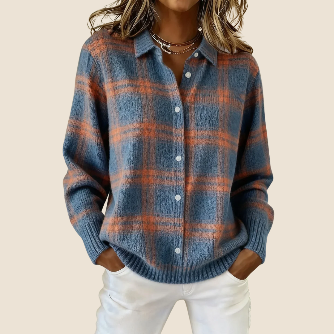 PULL VIVIENNE MOTIF RÉTRO À CARREAUX