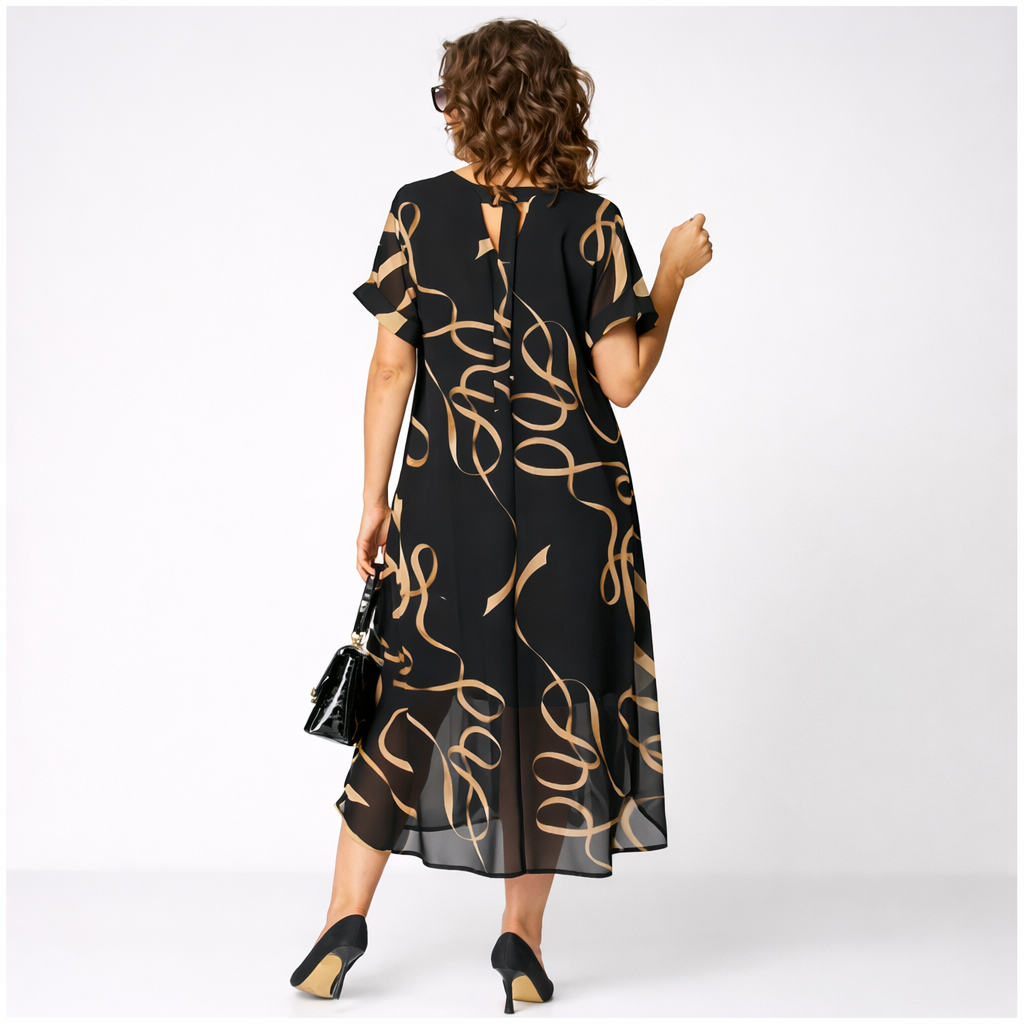 ÉLÉGANTE ROBE À MANCHES COURTES