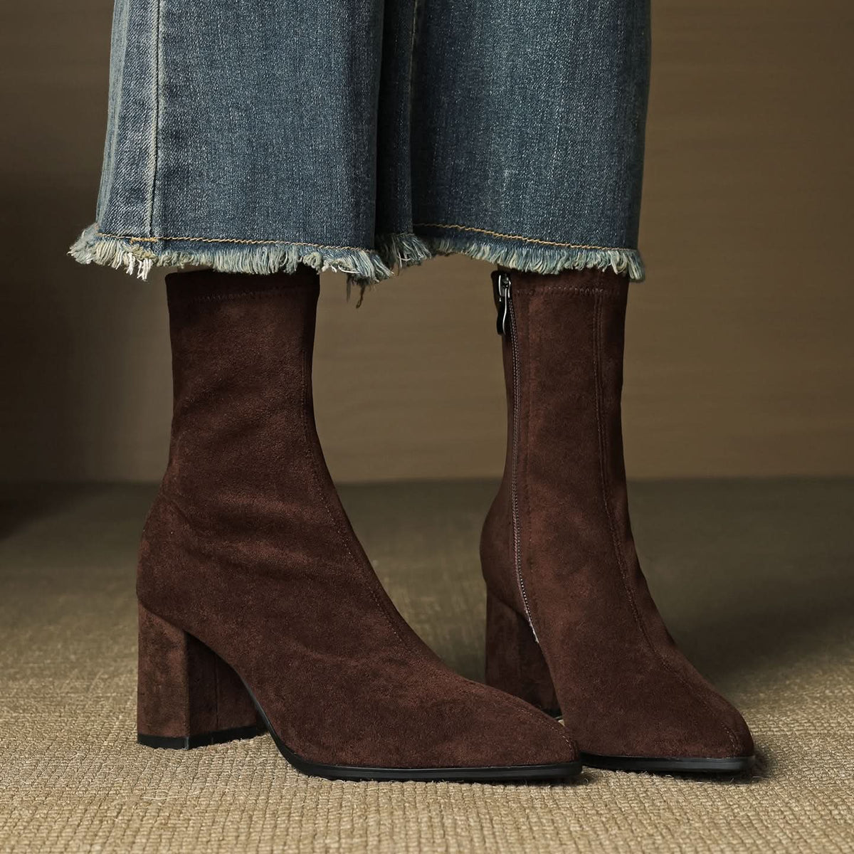 BOTTES EN DAIM SIENNA