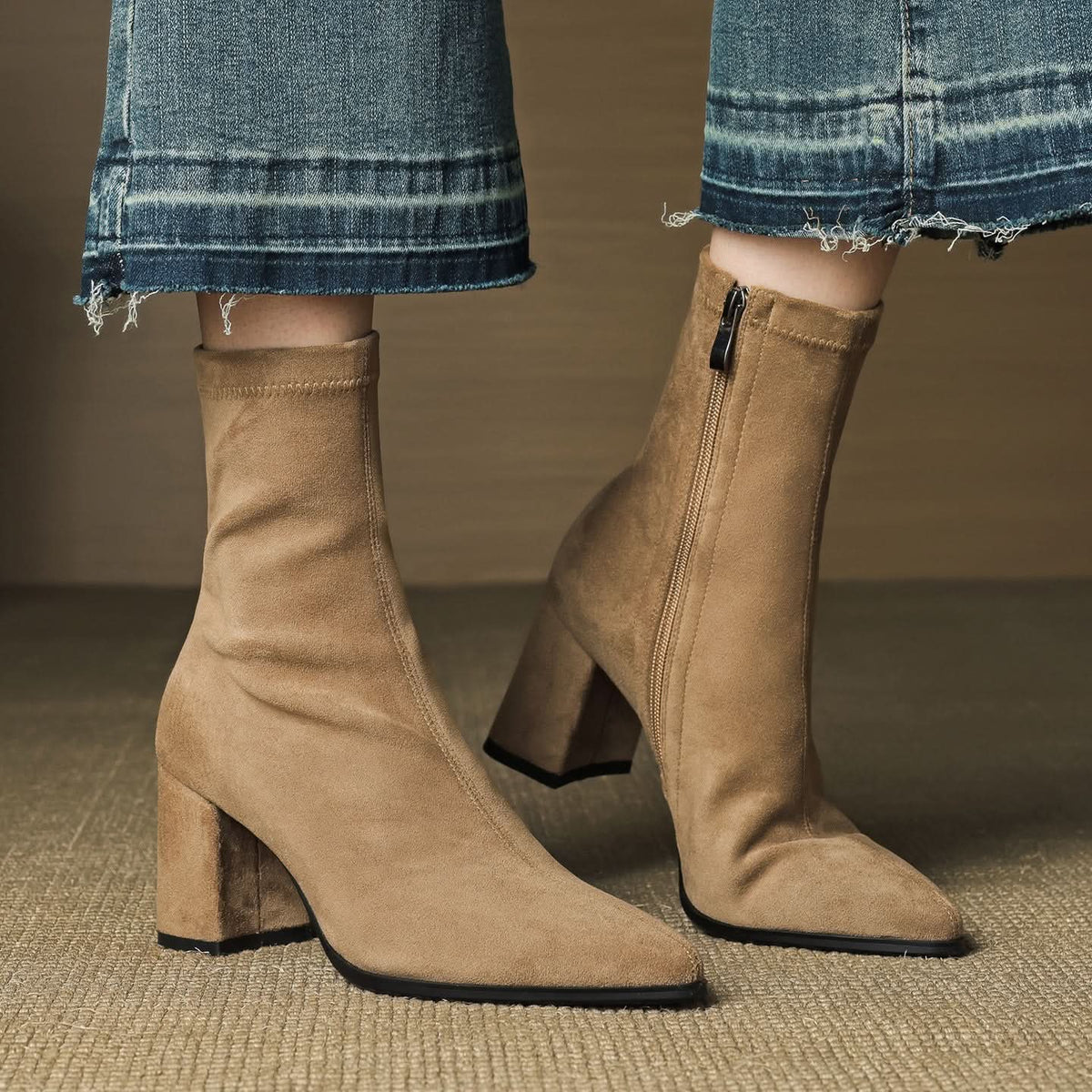 BOTTES EN DAIM SIENNA