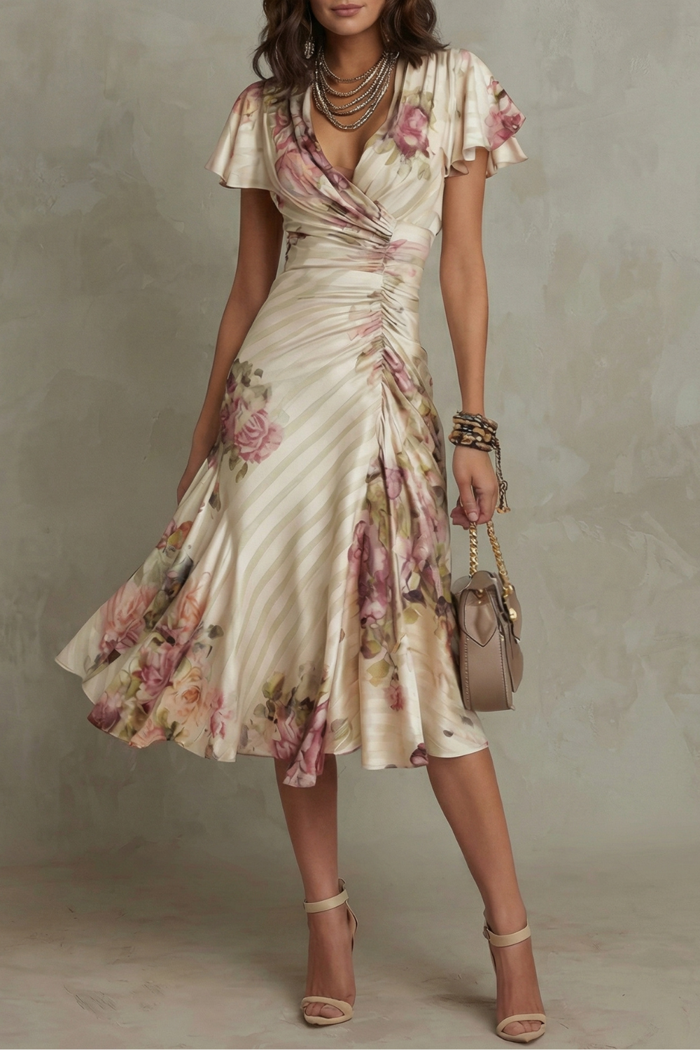 ROBE MIDI ÉLÉGANCE SATINÉE