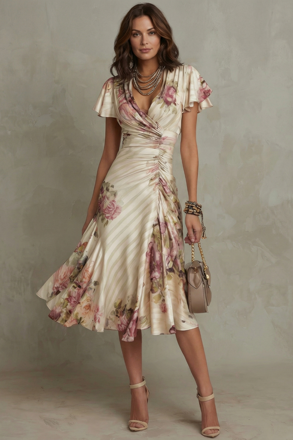 ROBE MIDI ÉLÉGANCE SATINÉE