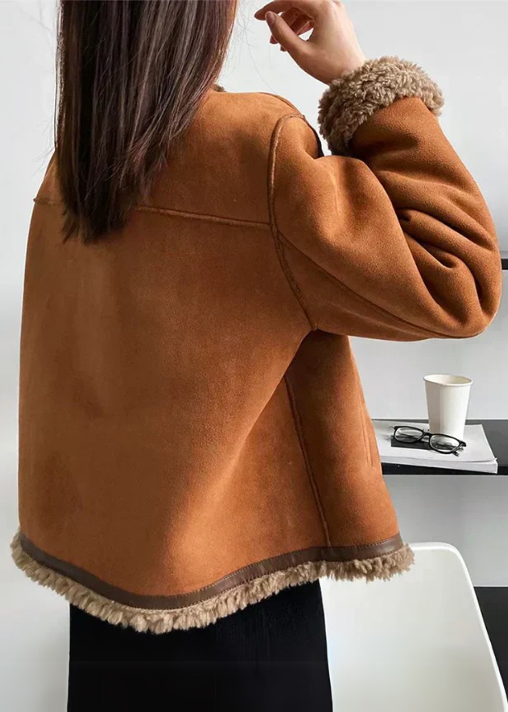 BLOUSON RUBY DOUBLÉ EN PEAU LAINÉE