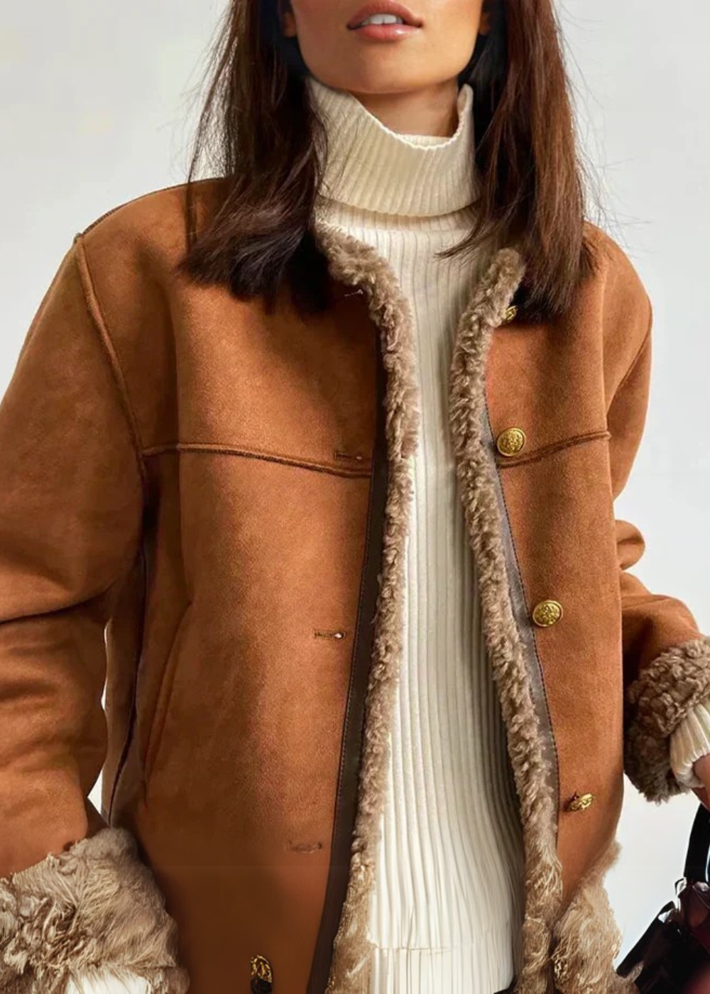 BLOUSON RUBY DOUBLÉ EN PEAU LAINÉE