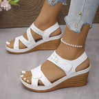 FLEUR WEDGE SANDALS