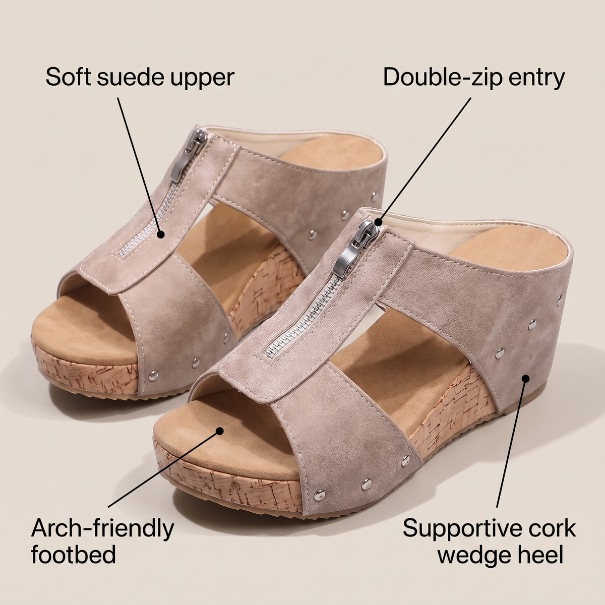 SANDALES ORTHOPÉDIQUES ZIPPÉES ARIA
