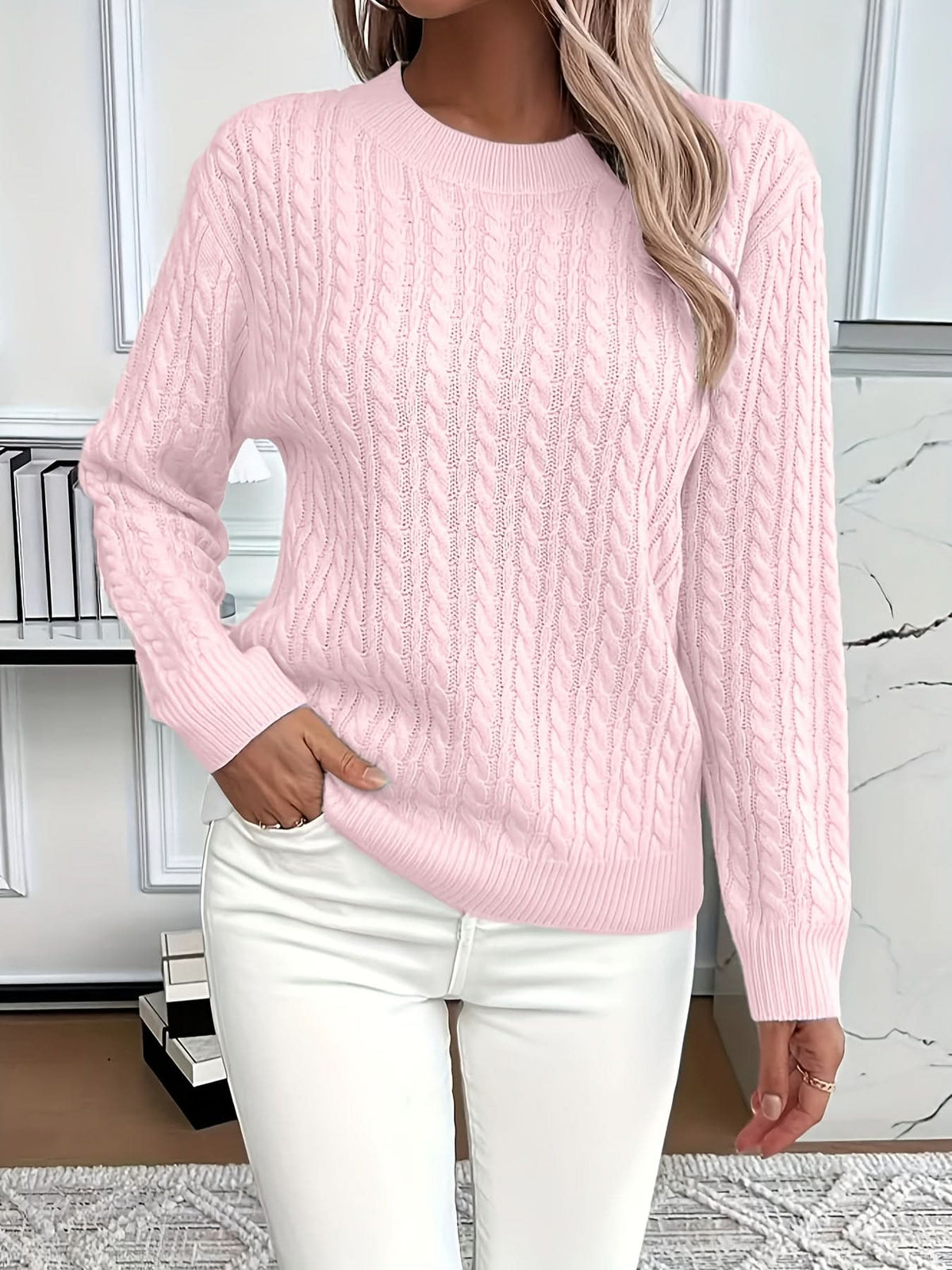 PULL EN MAILLE TORSADÉE MARIELLE