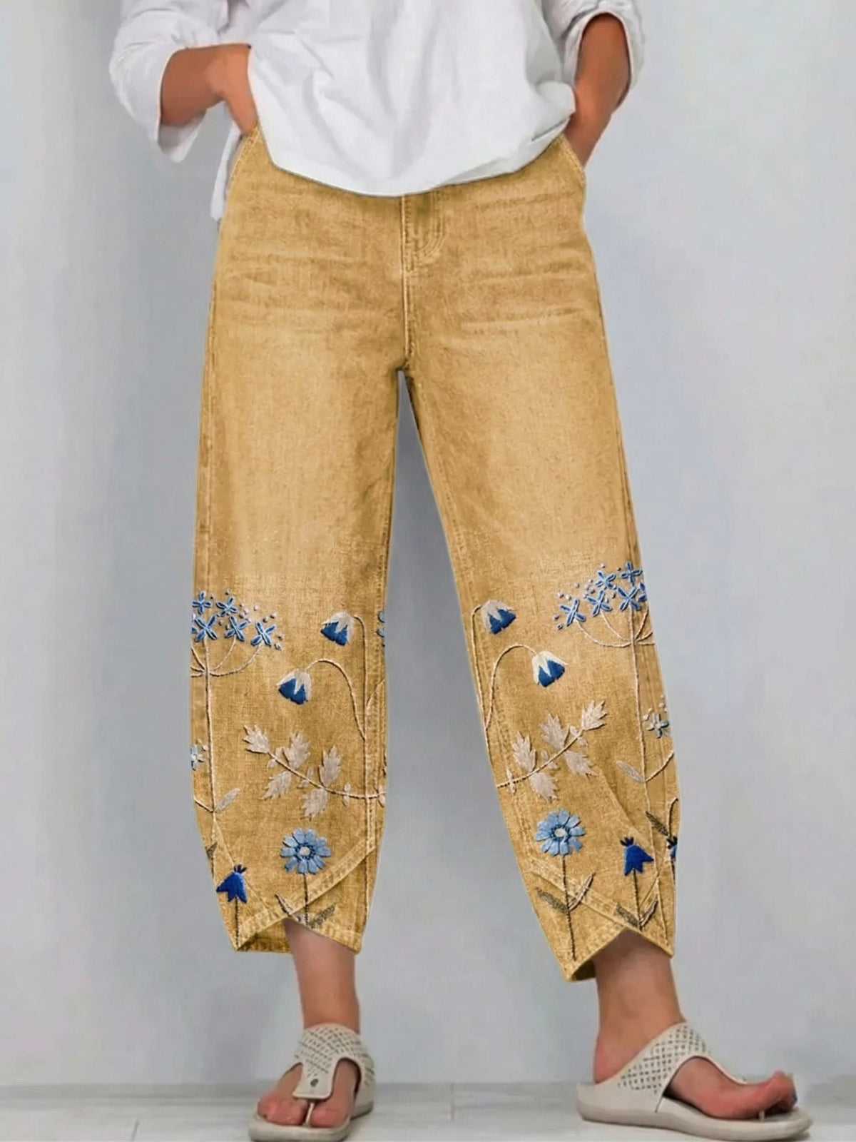 PANTALON EN LIN ARTISANAL NORABELLE
