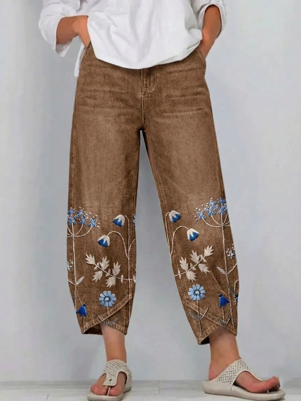 PANTALON EN LIN ARTISANAL NORABELLE