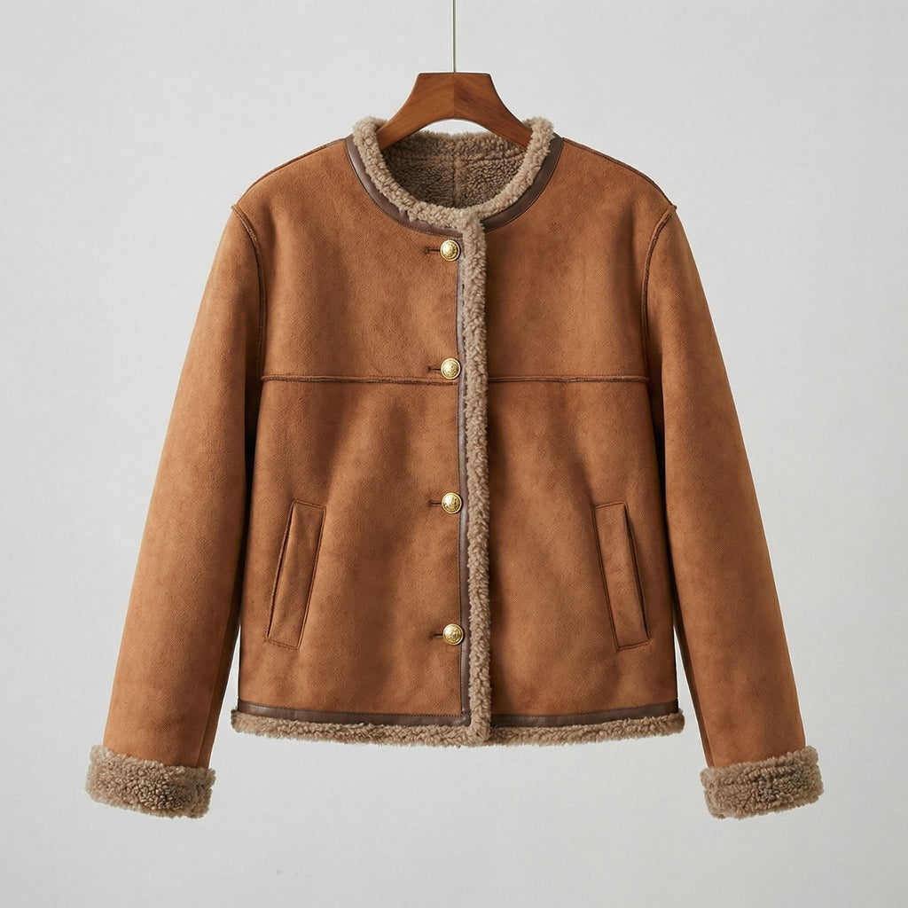 BLOUSON RUBY DOUBLÉ EN PEAU LAINÉE