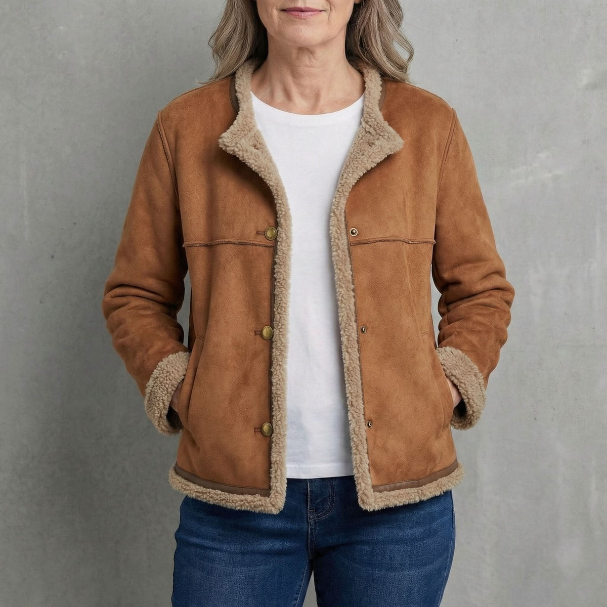BLOUSON RUBY DOUBLÉ EN PEAU LAINÉE
